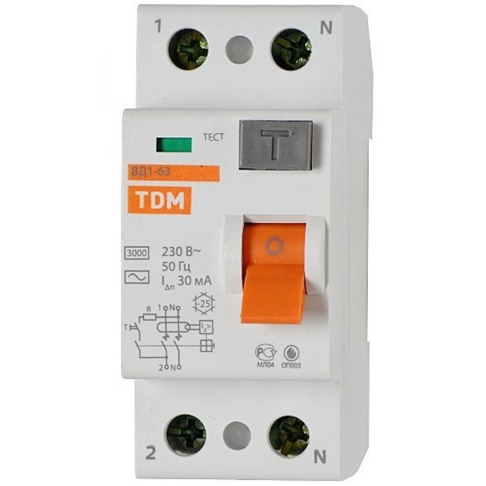 Автоматические выключатели дифференциальной защиты. УЗО TDM sq0203-0006. УЗО TDM sq0203-0033. УЗО ТДМ 2р-16/30 (вд1-63). УЗО TDM sq0203-0021.