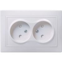 Розетка двухместная без заземления с защитой "КВАРТА" 