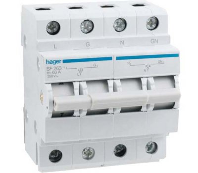 SF263 Переключатель Hager 2 пол 63A 4 мод  I-0-II 