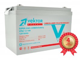 12В Аккумулятор VPbC 12-100, Carbon, 100 А*ч