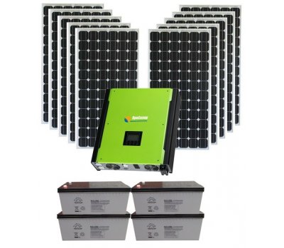 Резервно-сетевая солнечная станция с выработкой 15кВт*ч/сутки. Солнечные панели 3 кВт